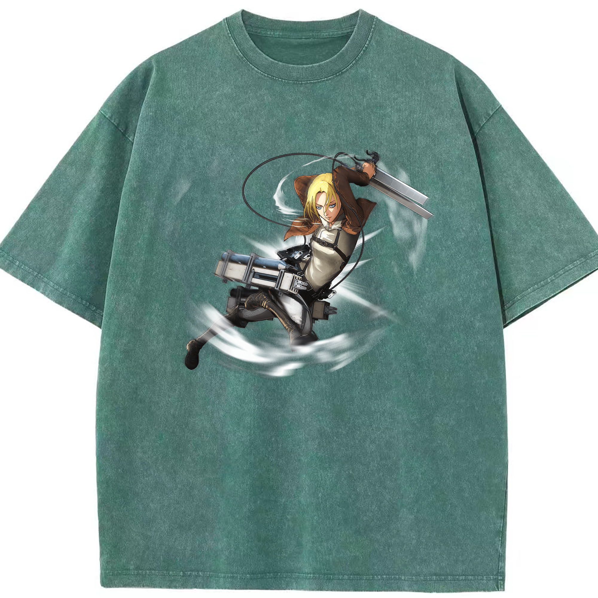 （画像用） 進撃の巨人 アニ・レオンハート Attack on Titan Annie Leonhart 綿100% ヴィンテージ風 半袖Tシャツ（フロントプリント）